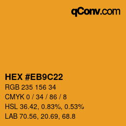 Color code: HEX #EB9C22 | qconv.com