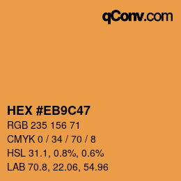 Color code: HEX #EB9C47 | qconv.com