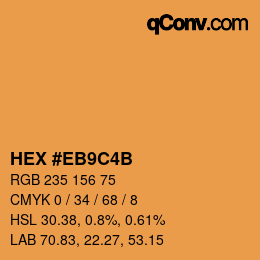 カラーコード: HEX #EB9C4B | qconv.com