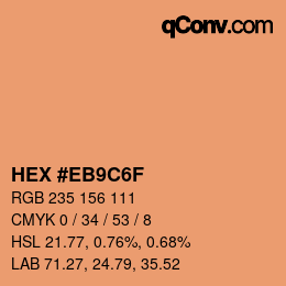 Color code: HEX #EB9C6F | qconv.com