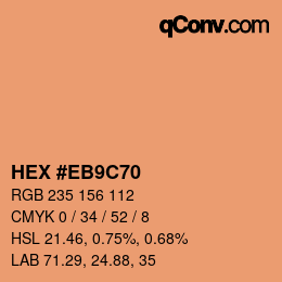 カラーコード: HEX #EB9C70 | qconv.com