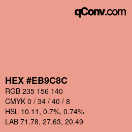 Farbcode: HEX #EB9C8C | qconv.com