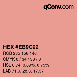 Código de color: HEX #EB9C92 | qconv.com