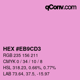 Farbcode: HEX #EB9CD3 | qconv.com
