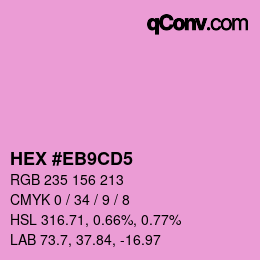 カラーコード: HEX #EB9CD5 | qconv.com