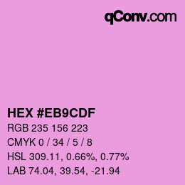 Farbcode: HEX #EB9CDF | qconv.com