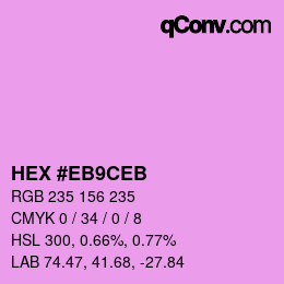 Color code: HEX #EB9CEB | qconv.com