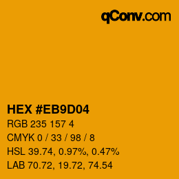 カラーコード: HEX #EB9D04 | qconv.com