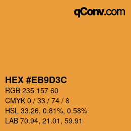 Code couleur: HEX #EB9D3C | qconv.com