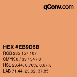 Color code: HEX #EB9D6B | qconv.com
