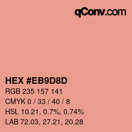 Color code: HEX #EB9D8D | qconv.com