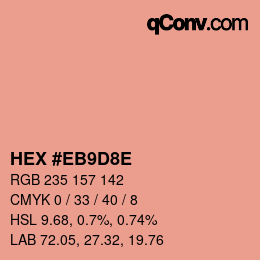 Color code: HEX #EB9D8E | qconv.com