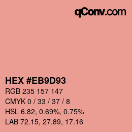 Color code: HEX #EB9D93 | qconv.com