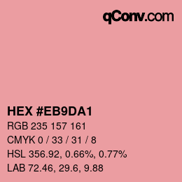 Color code: HEX #EB9DA1 | qconv.com