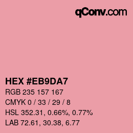 カラーコード: HEX #EB9DA7 | qconv.com