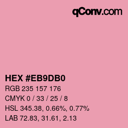 カラーコード: HEX #EB9DB0 | qconv.com