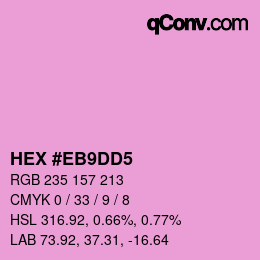 Color code: HEX #EB9DD5 | qconv.com