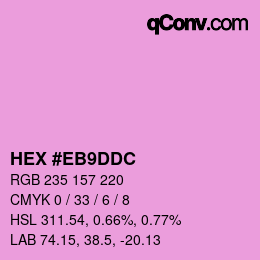 Color code: HEX #EB9DDC | qconv.com