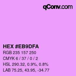 Color code: HEX #EB9DFA | qconv.com