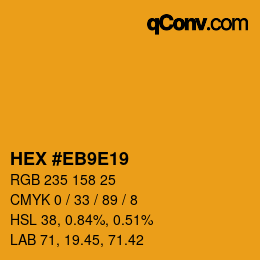 Color code: HEX #EB9E19 | qconv.com