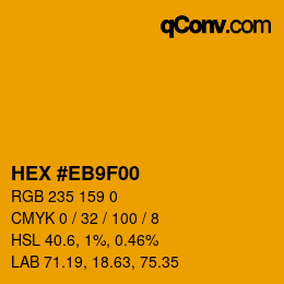 Farbcode: HEX #EB9F00 | qconv.com