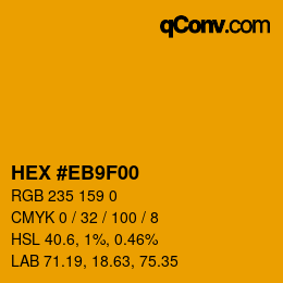 Color code: HEX #EB9F00 | qconv.com