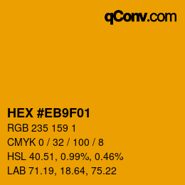 Farbcode: HEX #EB9F01 | qconv.com
