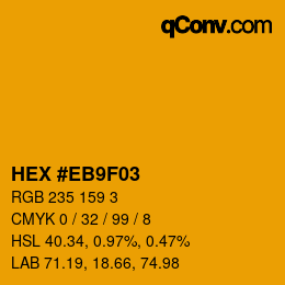 カラーコード: HEX #EB9F03 | qconv.com