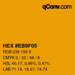 カラーコード: HEX #EB9F05 | qconv.com