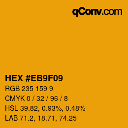 カラーコード: HEX #EB9F09 | qconv.com