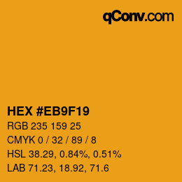 カラーコード: HEX #EB9F19 | qconv.com