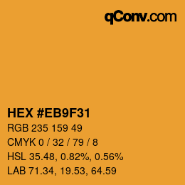 Color code: HEX #EB9F31 | qconv.com