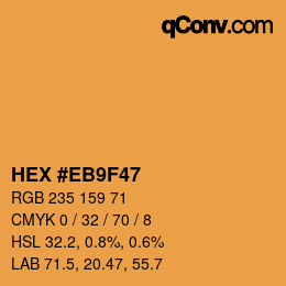 カラーコード: HEX #EB9F47 | qconv.com