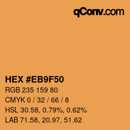 カラーコード: HEX #EB9F50 | qconv.com
