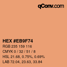 カラーコード: HEX #EB9F74 | qconv.com