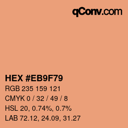 Código de color: HEX #EB9F79 | qconv.com