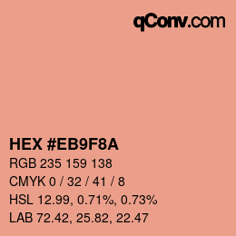 Color code: HEX #EB9F8A | qconv.com