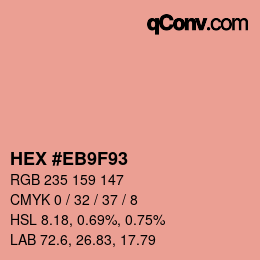 Farbcode: HEX #EB9F93 | qconv.com