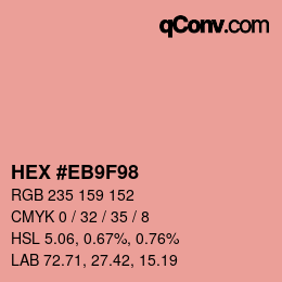 Farbcode: HEX #EB9F98 | qconv.com