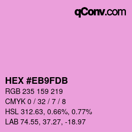 颜色代码: HEX #EB9FDB | qconv.com