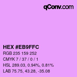カラーコード: HEX #EB9FFC | qconv.com