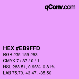 Color code: HEX #EB9FFD | qconv.com