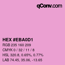 カラーコード: HEX #EBA0D1 | qconv.com