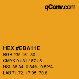 Farbcode: HEX #EBA11E | qconv.com