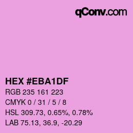 Color code: HEX #EBA1DF | qconv.com