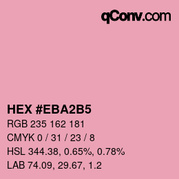 カラーコード: HEX #EBA2B5 | qconv.com
