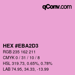 カラーコード: HEX #EBA2D3 | qconv.com