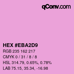 Color code: HEX #EBA2D9 | qconv.com