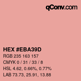 カラーコード: HEX #EBA39D | qconv.com
