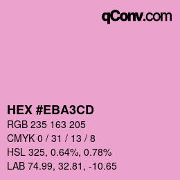 颜色代码: HEX #EBA3CD | qconv.com